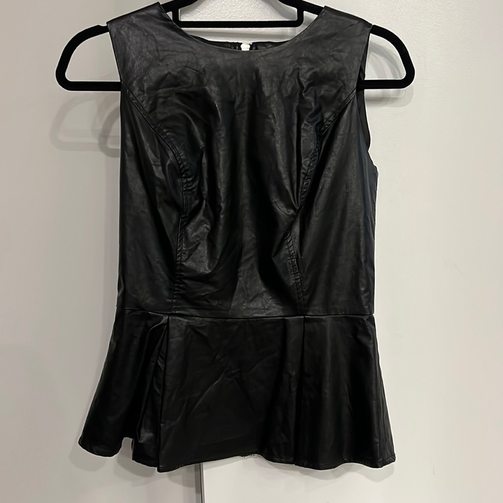 Faux leather top